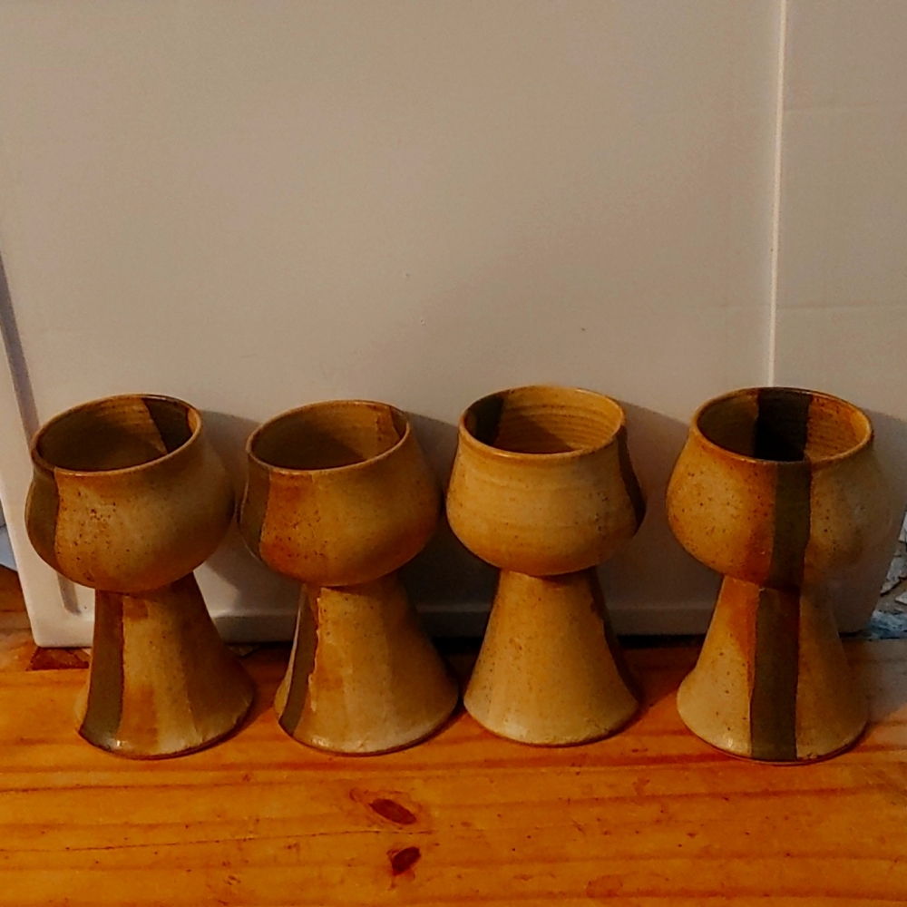 Vintage Pottery Tea Light Candle Holders Set Of 4